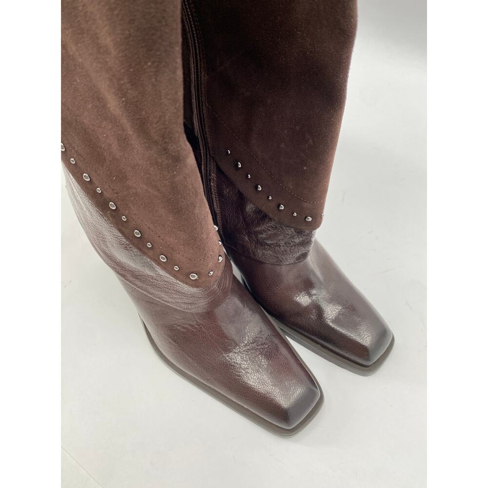 Emanuele Crasto 39 brown leather suede heeled boots - Picture 7 of 9